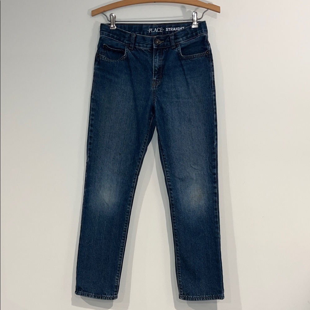 CHILDRENS PLACE Youth Boys 12 Straight Leg Jeans Medium Wash Denim Adjustable